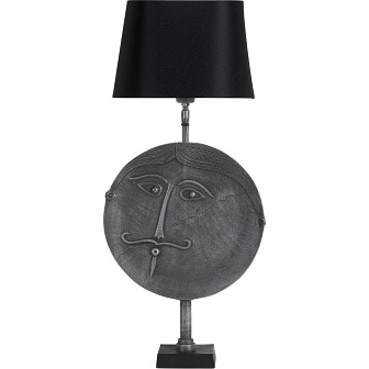 Metalowa lampa stolowa Mr Round z abażurem